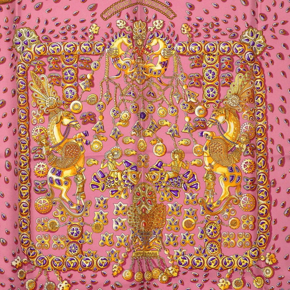 HERMES Pink Silk Scarf - Picture 2 of 7